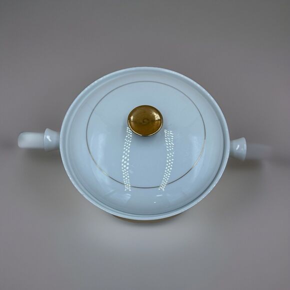 Andrea By Sadek Oven To Table Cookware Round Casserole with Lid - Gold Trim 7374 - Picture 3 of 9